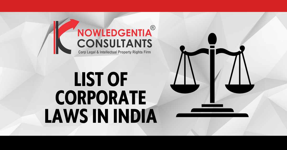 List of Corporate Laws in India